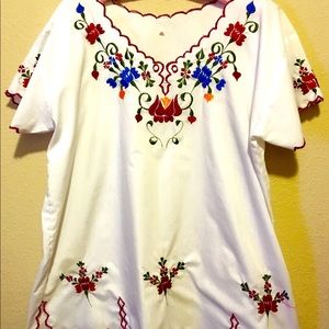 Embroidered linen shirt/blouse Central America